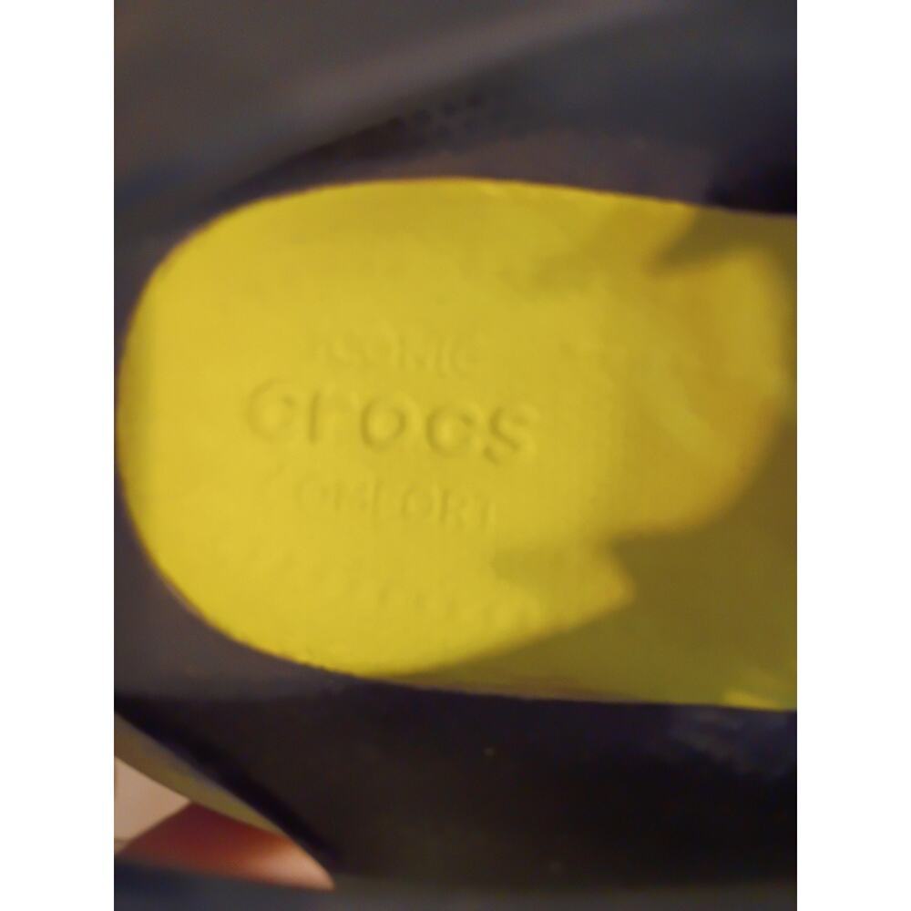 Crocs Men's Swiftwater Wave Sandals Black Yellow Sz 9 Iconic Comfort Waterproof - Picture 9 of 11